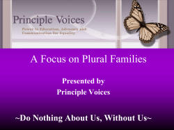 A Focus on Plural Families