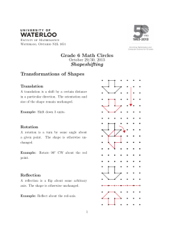 Grade 6 Math Circles Shapeshifting Transformations of Shapes