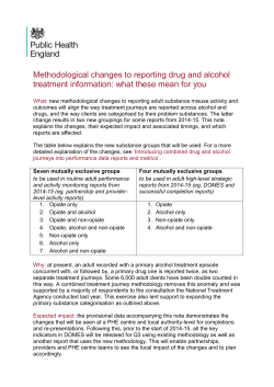 Methodological changes to reporting drug and alcohol treatment