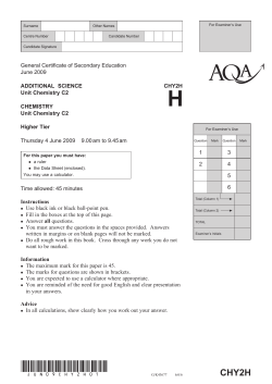 Chemistry (Higher) : Question paper