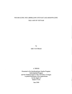 NEG-REALISM, NEO-LIBERALISM AND EAST
