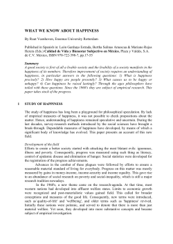 what we know about happiness - Erasmus Universiteit Rotterdam