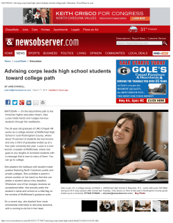 Advising corps leads high school students toward college path