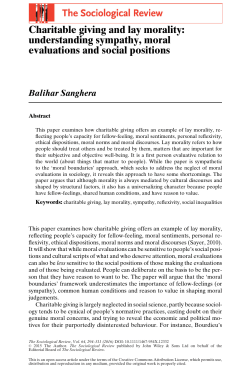 Charitable giving and lay morality: understanding sympathy, moral