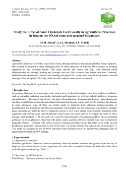 Study the Effect of Some Chemicals Used Locally in Agricultural