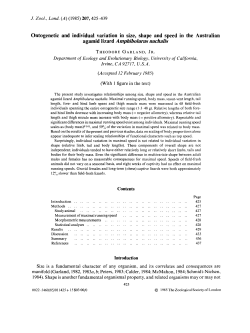 Ontogenetic and individual variation in size, shape and speed in the