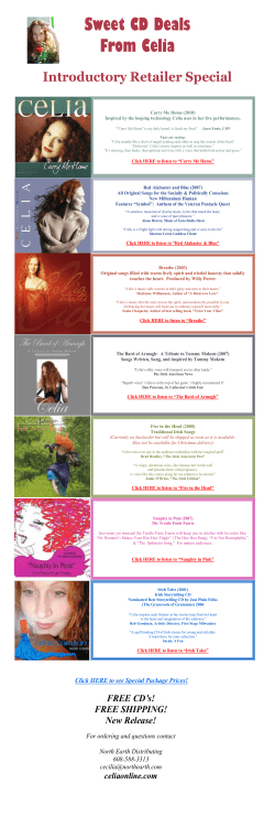 Sweet CD Deals From Celia Introductory Retailer Special