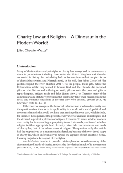 Charity Law and Religion&mdash;A Dinosaur in the Modern World?