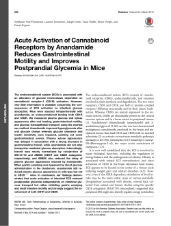 Acute Activation of Cannabinoid Receptors by