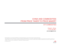 China"s Future Role as a Price Maker in Global Commodities Markets"