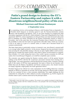 Putin`s grand design to destroy the EU`s Eastern Partnership and