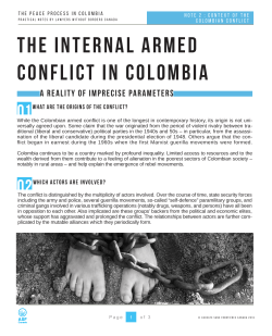 THE INTERNAL ARMED CONFLICT IN COLOMBIA