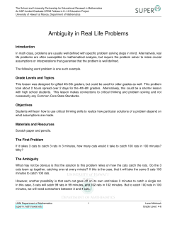 Ambiguity in Real Life Problems - SUPER-M