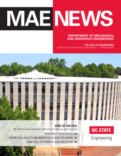 Spring 2016 Newsletter - NCSU MAE