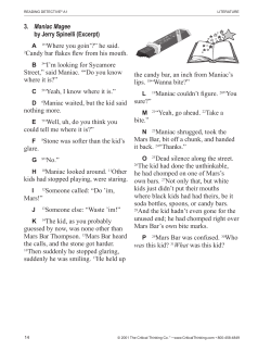3. Maniac Magee by Jerry Spinelli (Excerpt)
