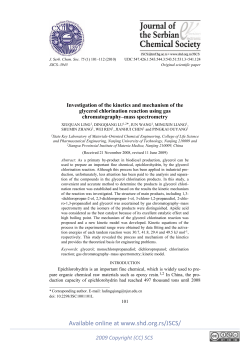 Investigation of the kinetics and mechanism of the glycerol