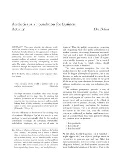 Aesthetics as a Foundation for Business Activity