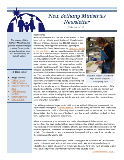 2016 Winter Newsletter - New Bethany Ministries