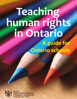 Teaching human rights in Ontario - Ontario Human Rights Commission