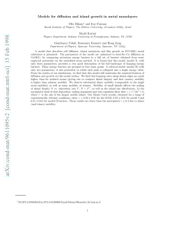 Models for diffusion and island growth in metal monolayers