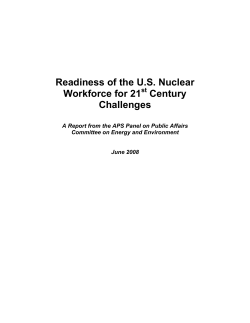 Readiness of the US Nuclear Workforce for 21st