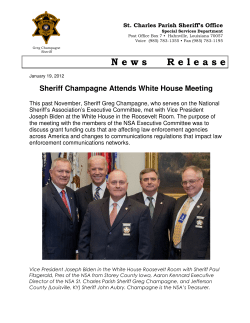 N ews R elease - St. Charles Parish Sheriff