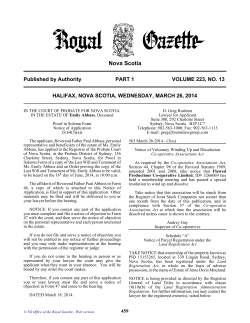 Issue No. 13 - Government of Nova Scotia