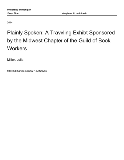 Plainly Spoken: A Traveling Exhibt Sponsored by the
