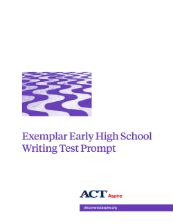 Exemplar Early High School Writing Test Prompt