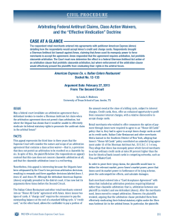Arbitrating Federal Antitrust Claims, Class Action