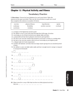 Chapter 12 Physical Activity and Fitness