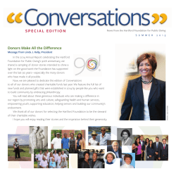 Donors Make All the Difference SPECIAL EDITION
