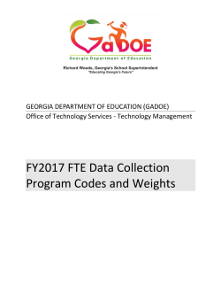 FTE Categories and Weights