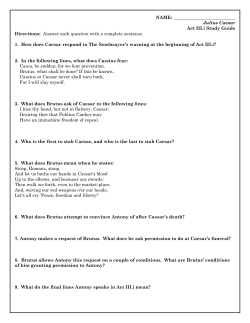 Julius Caesar Act III.i Study Guide Directions