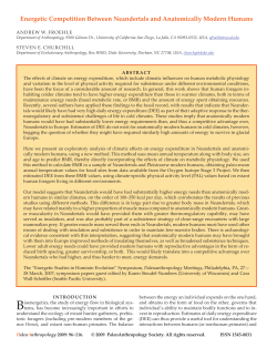 Energetic Competition Between Neandertals and Anatomically