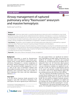 Airway management of ruptured pulmonary artery &ldquo;Rasmussen