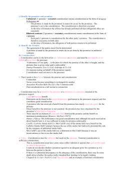 i. Identify the promisor and promisee