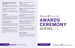 award winners - Western Faculty of Education