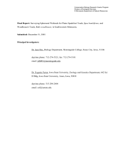 Surveying ephemeral wetlands for plains spadefoot toads, Spea