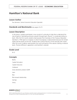 Hamilton`s National Bank Lesson - Federal Reserve Bank of St. Louis