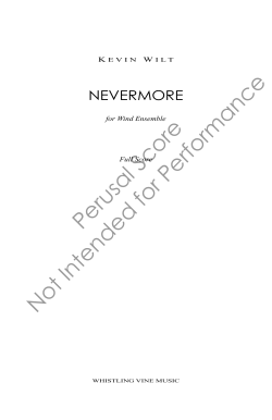 Perusal Score Not Intended for Performance