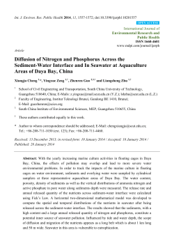 Diffusion of Nitrogen and Phosphorus Across the Sediment