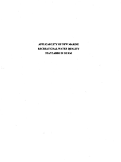 appucability of new marine recreational water quality