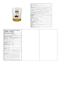 Organic Chocolate Salty Caramel Cashew Nutrition Facts