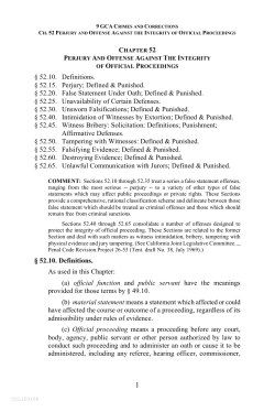 Perjury and Offense Against the Integrity of