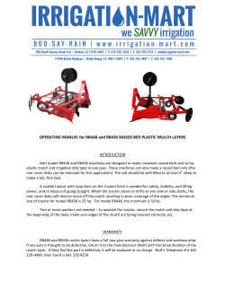 OPERATING MANUEL for RB448 and RB436 - Irrigation-Mart