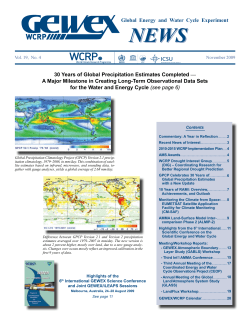Global Energy and Water Cycle Experiment 30 Years of Global