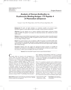 Analysis of human antibodies to erythrocyte binding antigen 175