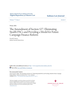 The Amendment of Section 527 - Digital Repository @ Maurer Law