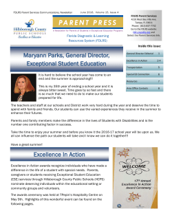 Summer 2016 - FDLRS Hillsborough